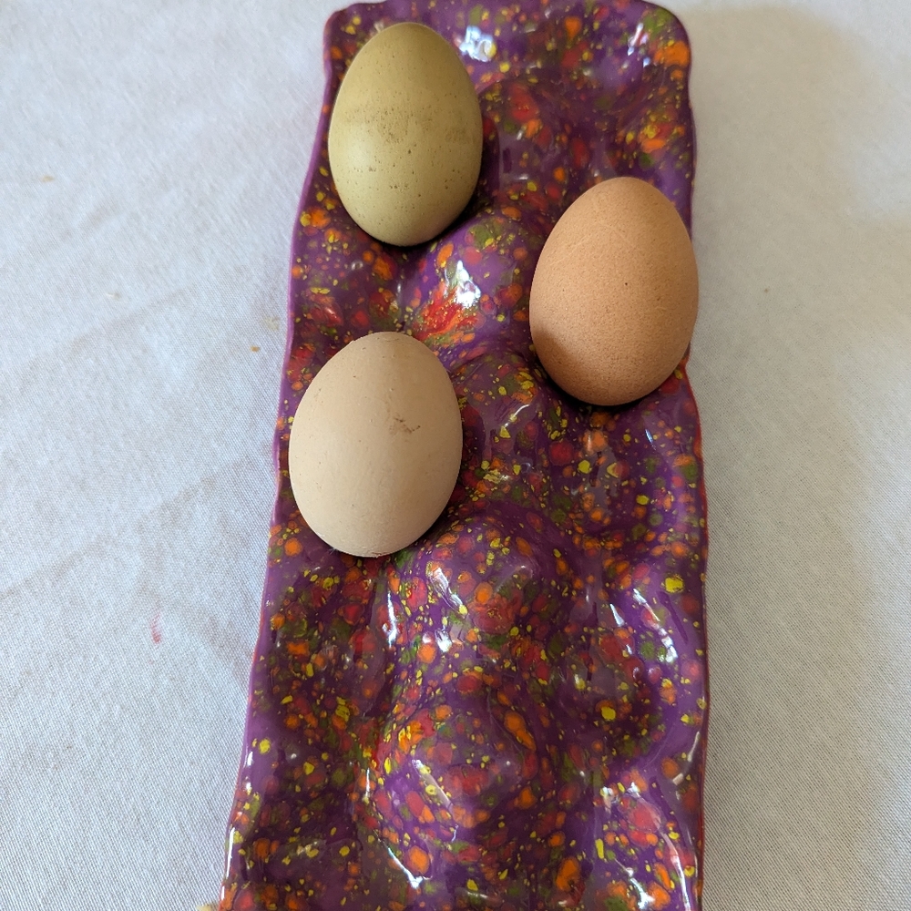 Handmade ceramic egg carton One of a kind